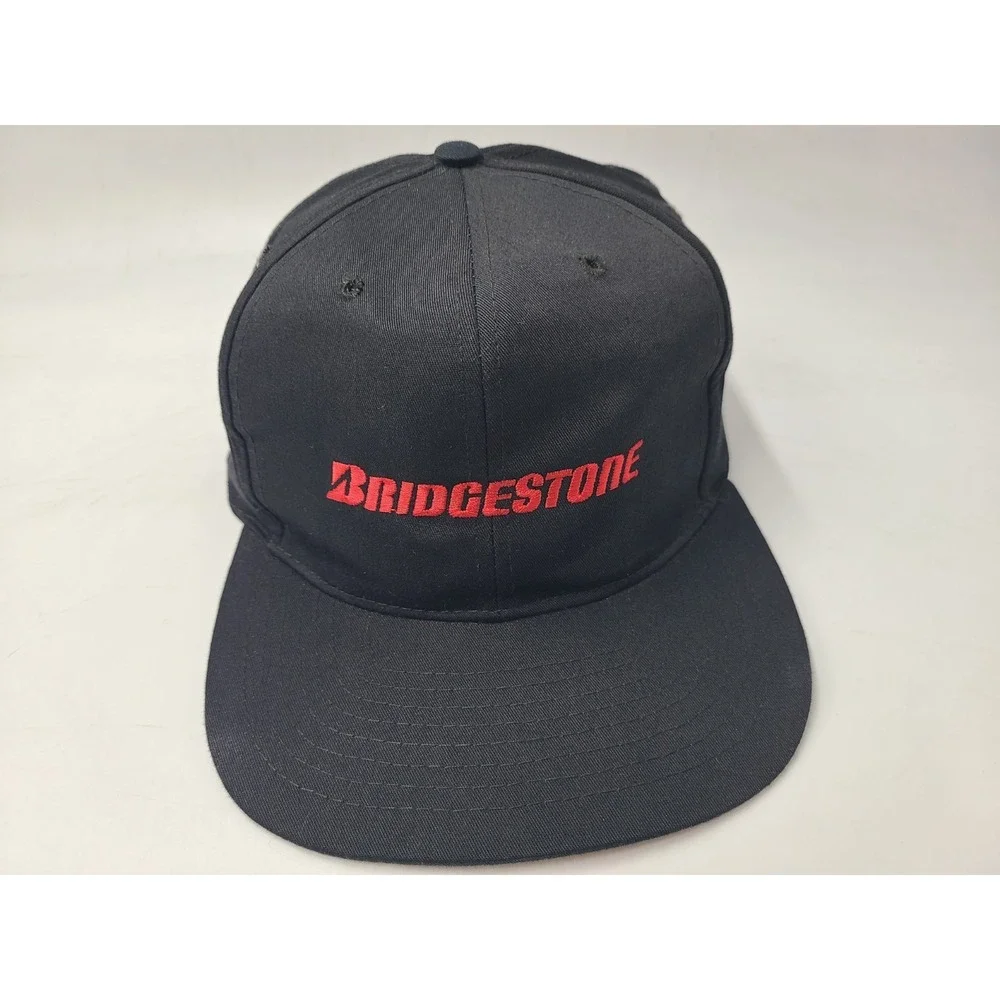 Vintage Bridgestone Tires Snapback Hat Cap Car Racing Logo Men Women‎ Black Red